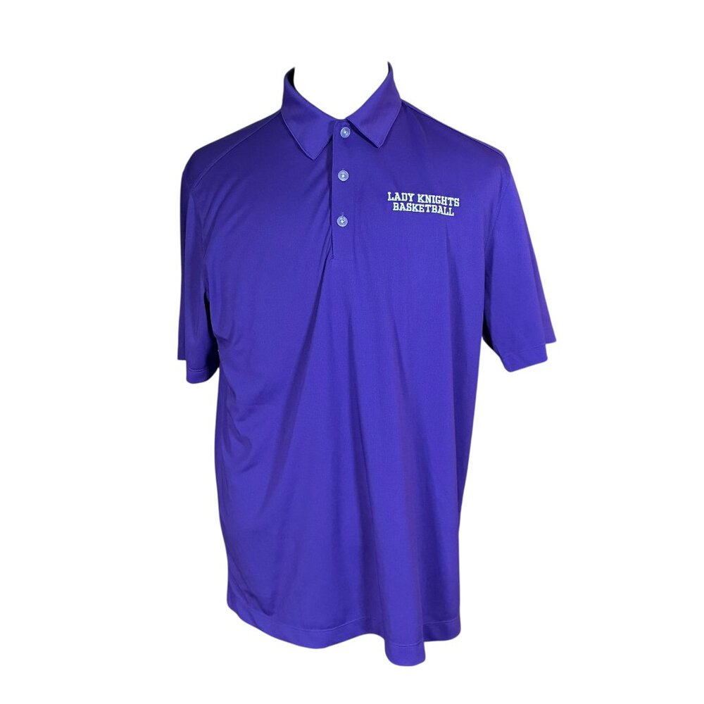 Nike Men's Purple Short Sleeve Polo Shirt  Large Lady Knights Basketball